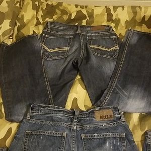 Reclaim jeans....2 pair. Buckle